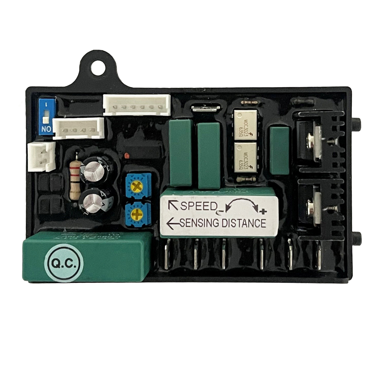 Steuergerät, Elektronik-Platine, grüner Kondensator, Sensorenmodul, Schaltkreis-Platine