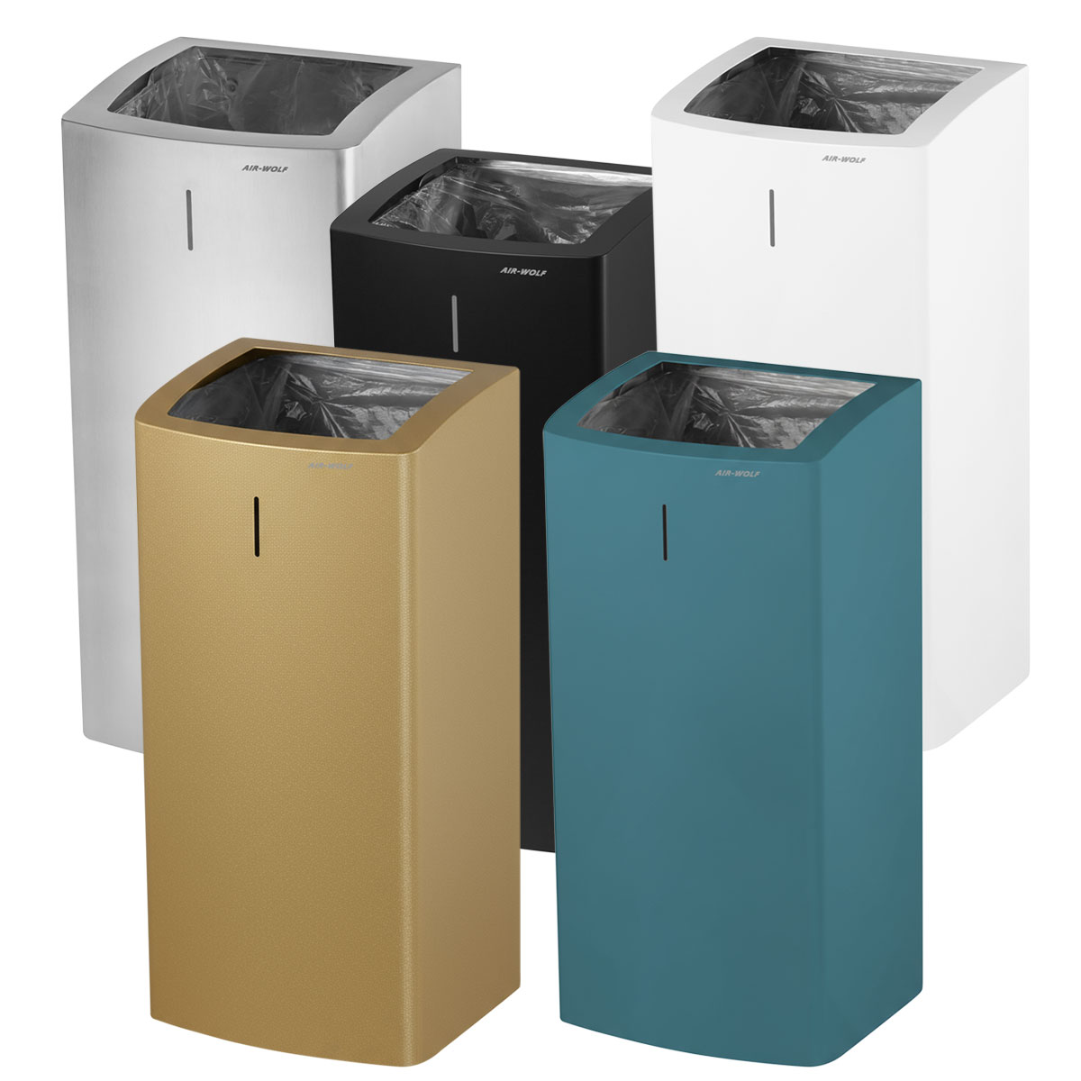 trash can, step can, pedestal bin, rectangular, metallic finish