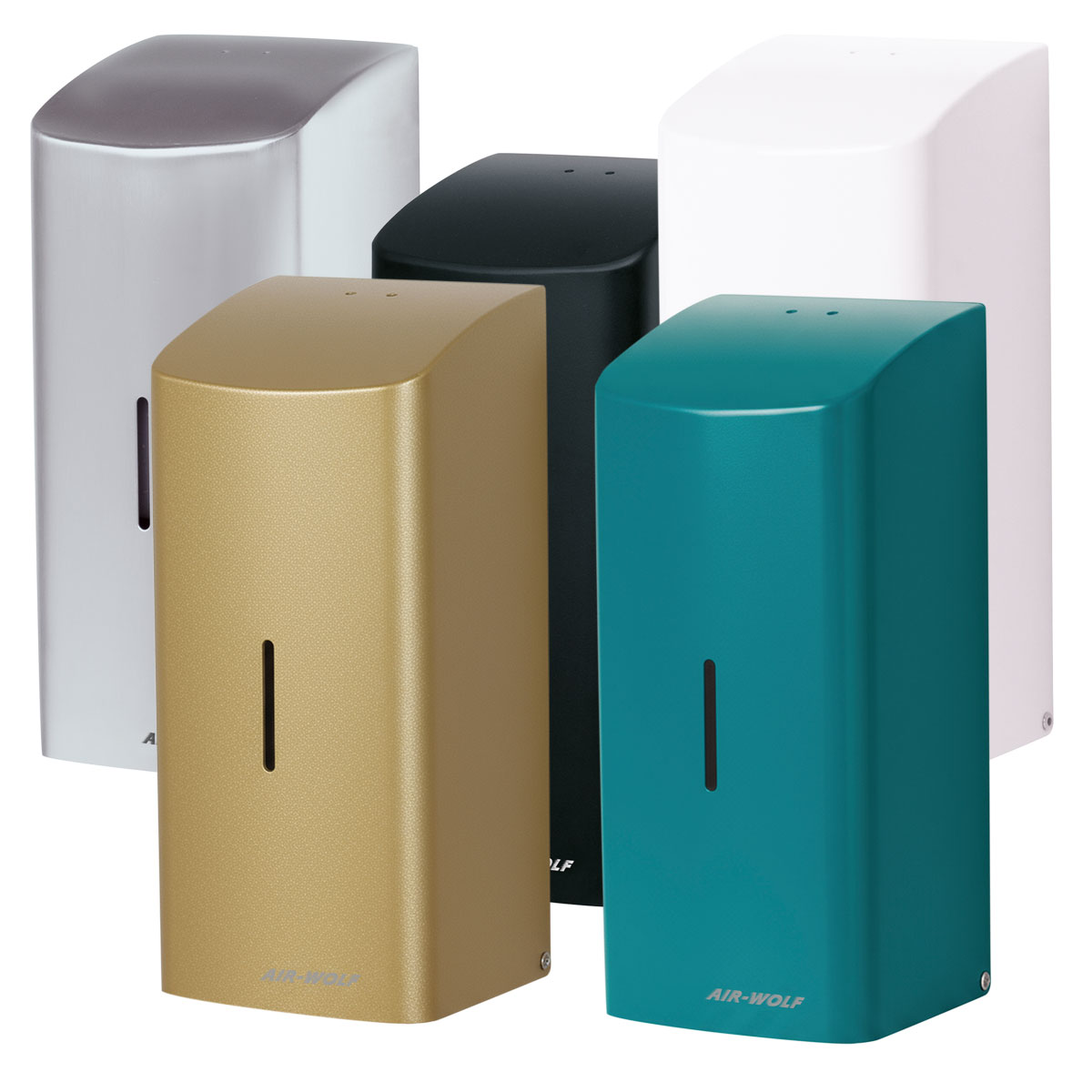 hand sanitizer, dispenser, automatic, wall-mounted, metallic finish