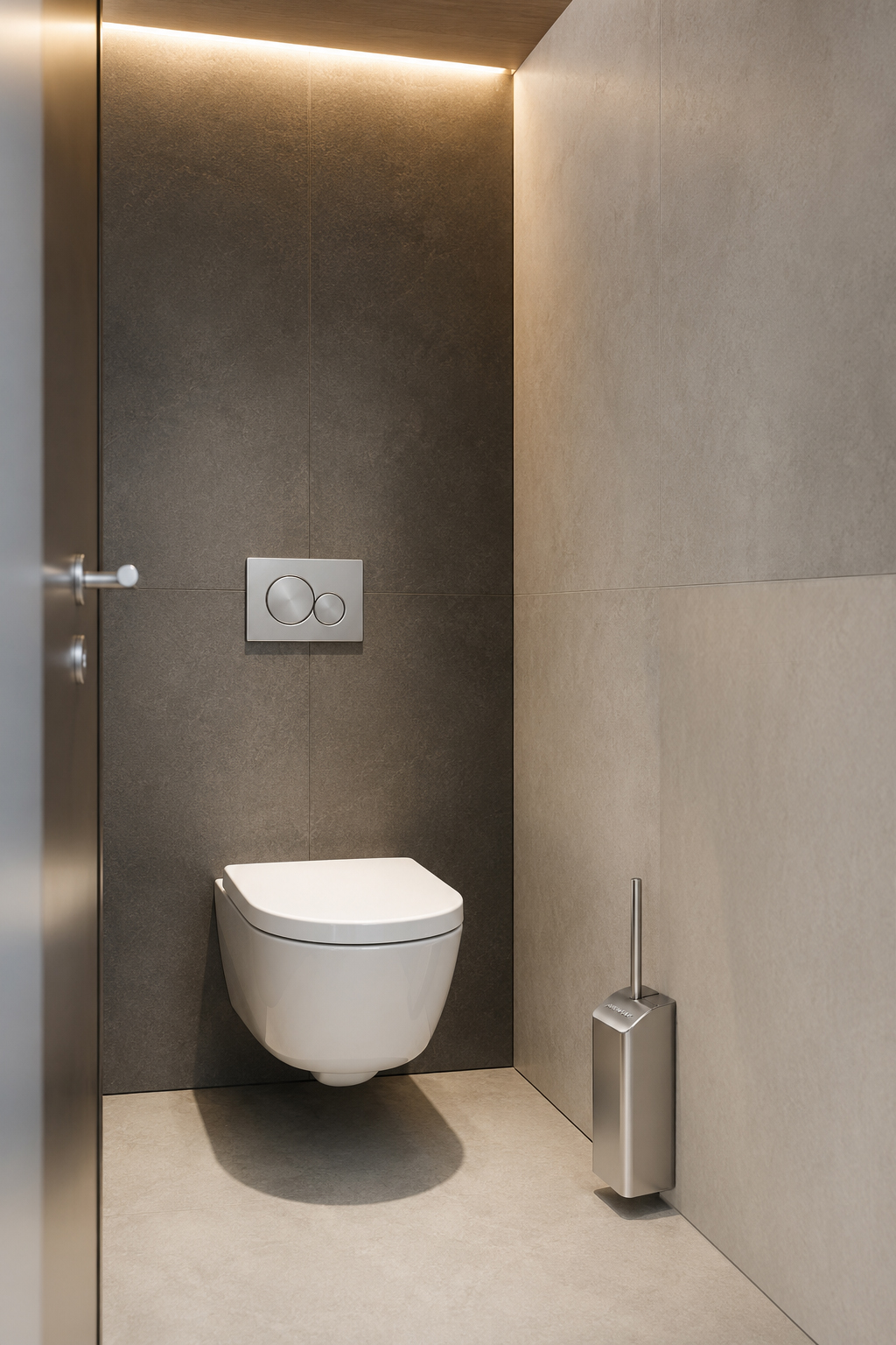 WC-Kabine mit Serie-Gamma-Ausstattung aus Edelstahl