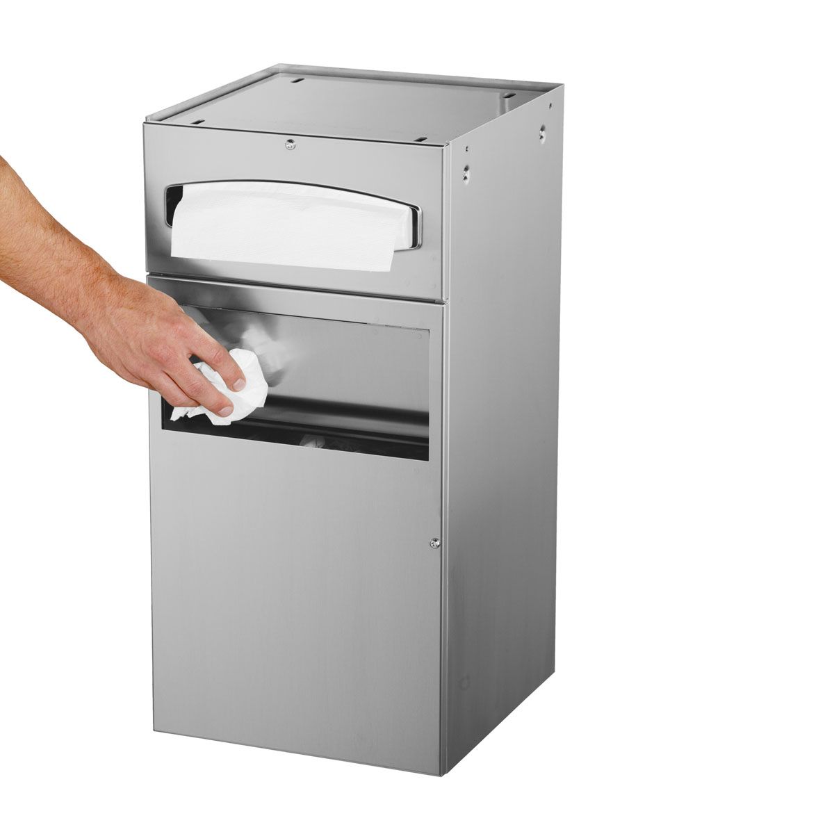 Handtuchspender Papierspender – Innenabrollung, Abschließbar, 220x310x210mm, Weiß, Inkl. Befestigung Kunststoff Spender Weiß